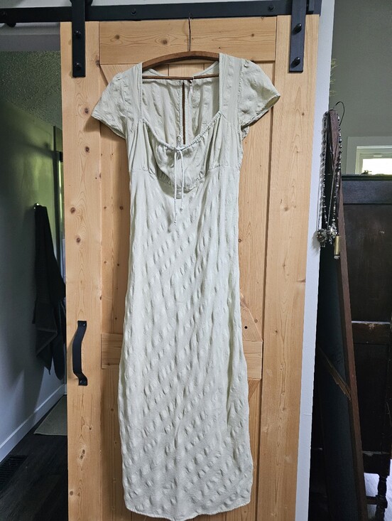 Free People Dresses & Skirts - Free People Sage Green Maxi Dress with Tie Front